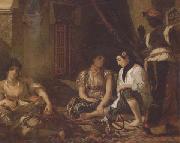 Eugene Delacroix Femmes d'Alger dans leur appartement (mk32) oil on canvas
